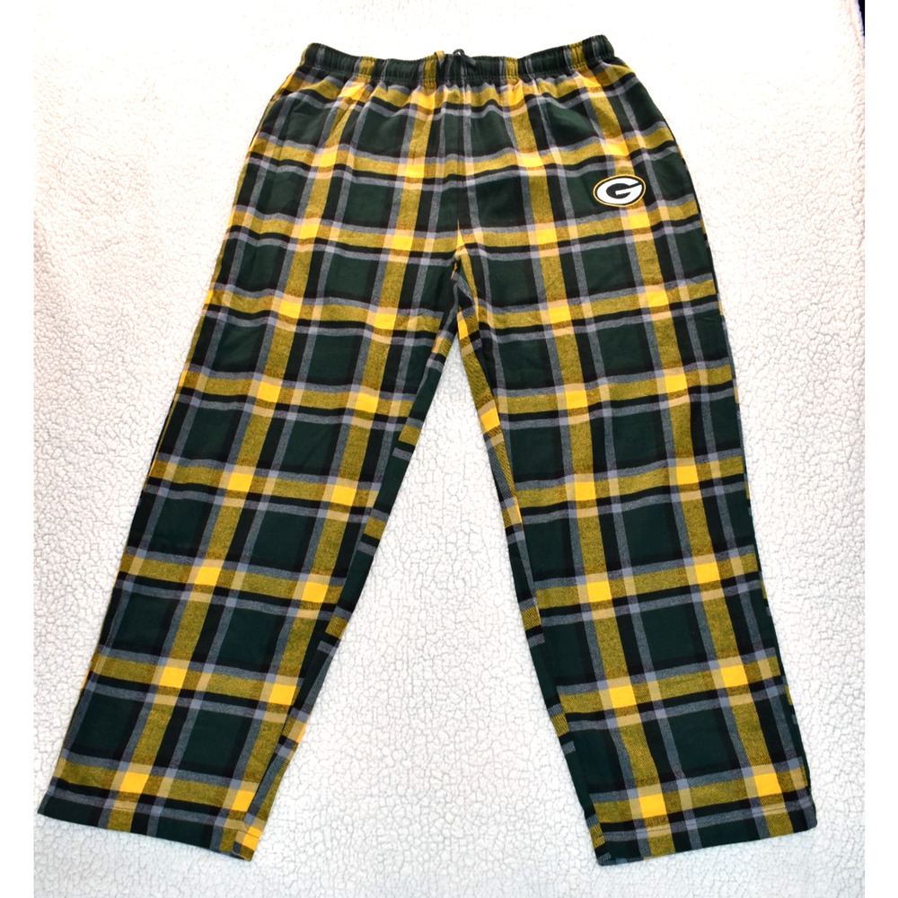 NFL Team Apparel Green Bay Packers Plaid Lounge Pajama Set Men's Sz XL NEW - Picture 2 of 7